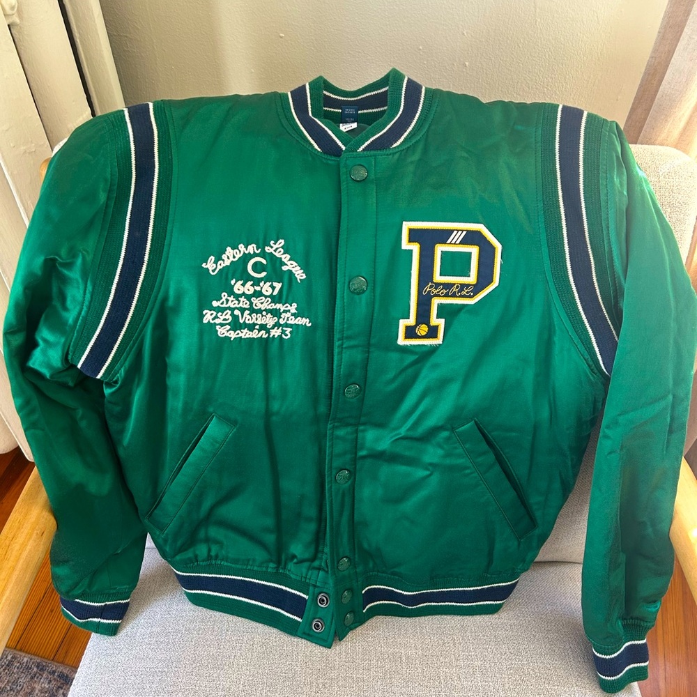 Ralph Lauren Polo Green Satin Souvenir Jacket